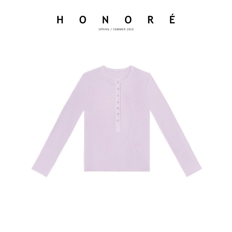 HONORE Guyue Yangzi yarn 100% merino wool button knitted bottom