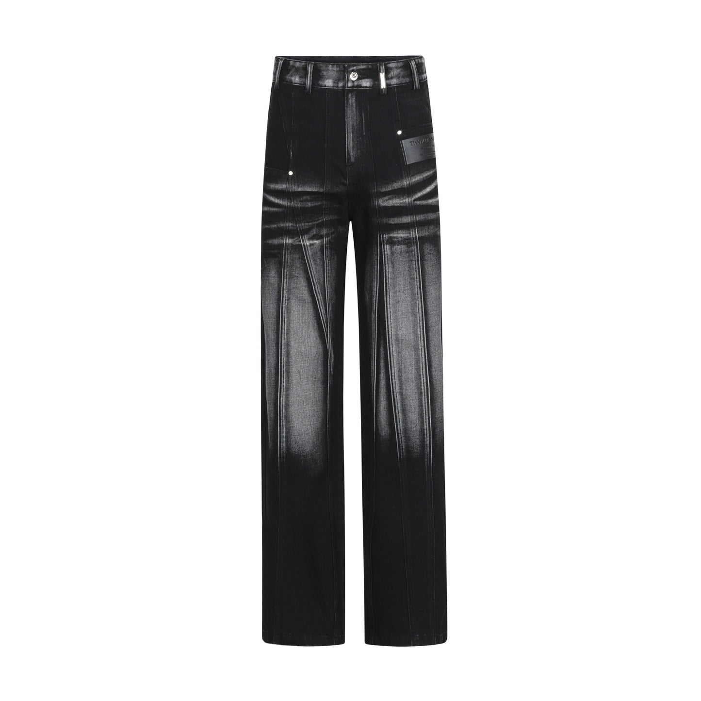 TIWILLTANG Kaishilu &quot;Dust Imprisonment&quot; refined gradient washed cat whisker structure cotton classic jeans