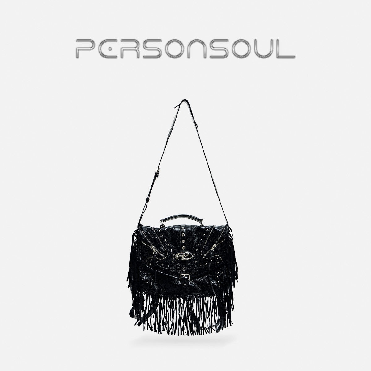 PERSONSOUL* soul human sheepskin punk tassel multi-form briefcase Sheepskin Bag