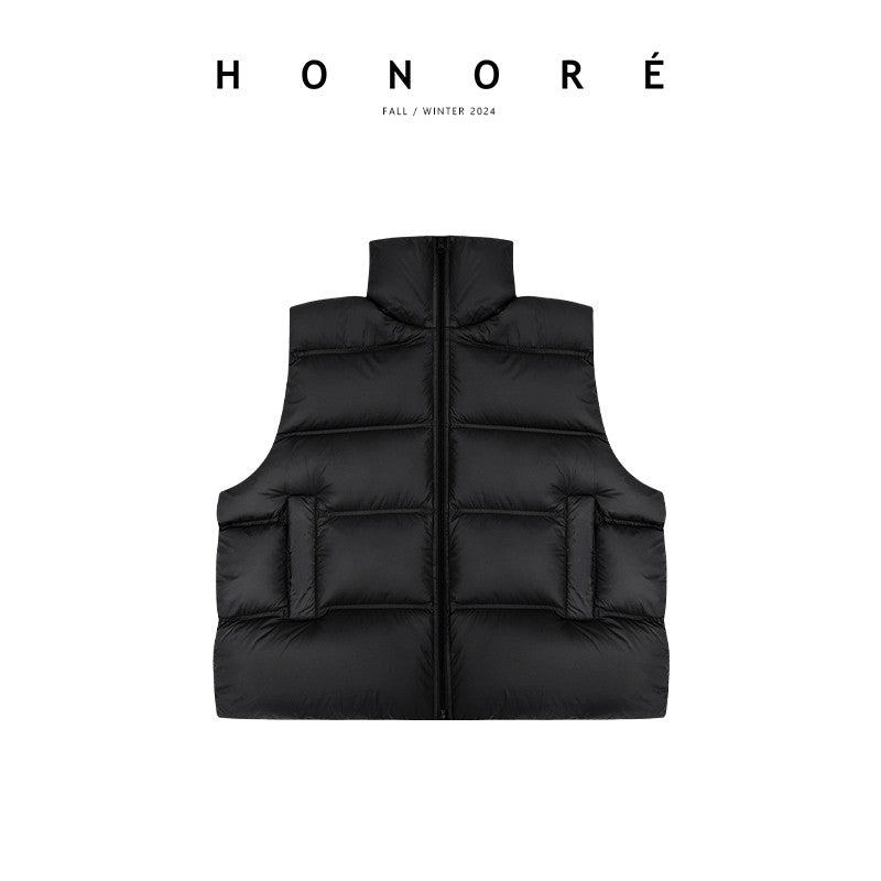 HONORE Guyue Puff without liner capsule loose fashionable light warm 90 white goose down vest