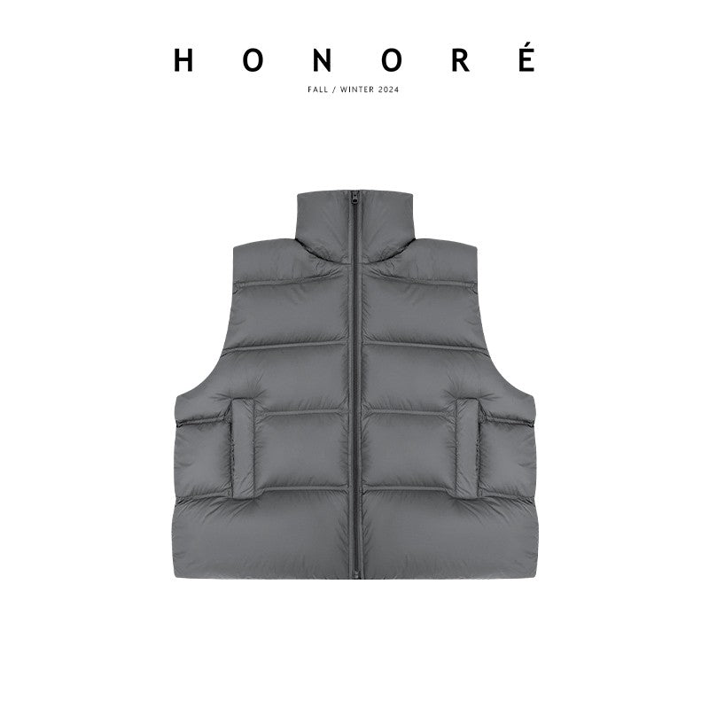 HONORE Guyue Puff without liner capsule loose fashionable light warm 90 white goose down vest