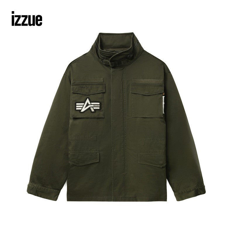 izzue men's loose work jacket 2024 autumn new American military style jacket 7154F4N