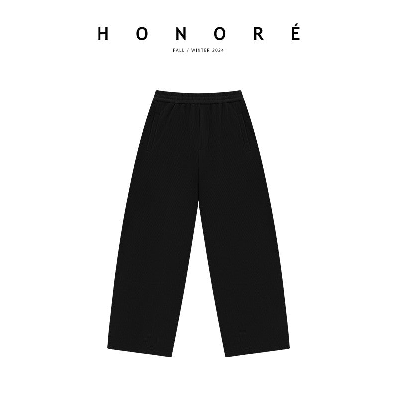 HONORE Guyue Samsung Anxin 95 duck down acetate urban sense vest sweatshirt sweatpants three-piece suit