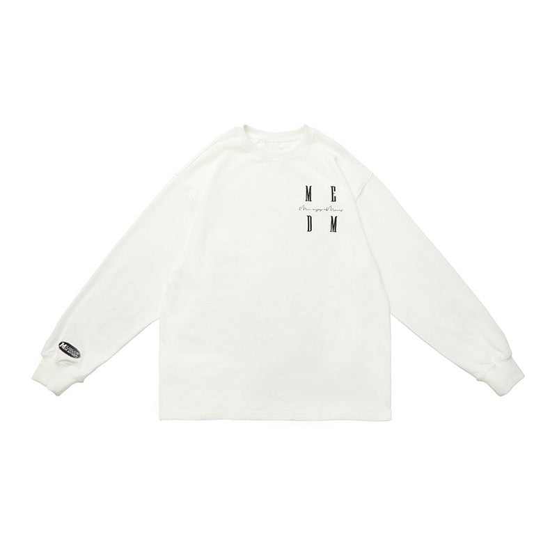 Wang Hedi's same MEDM China-Chic long sleeve t-shirt men's and women's spring and autumn bottoms LOGO embroidery loose