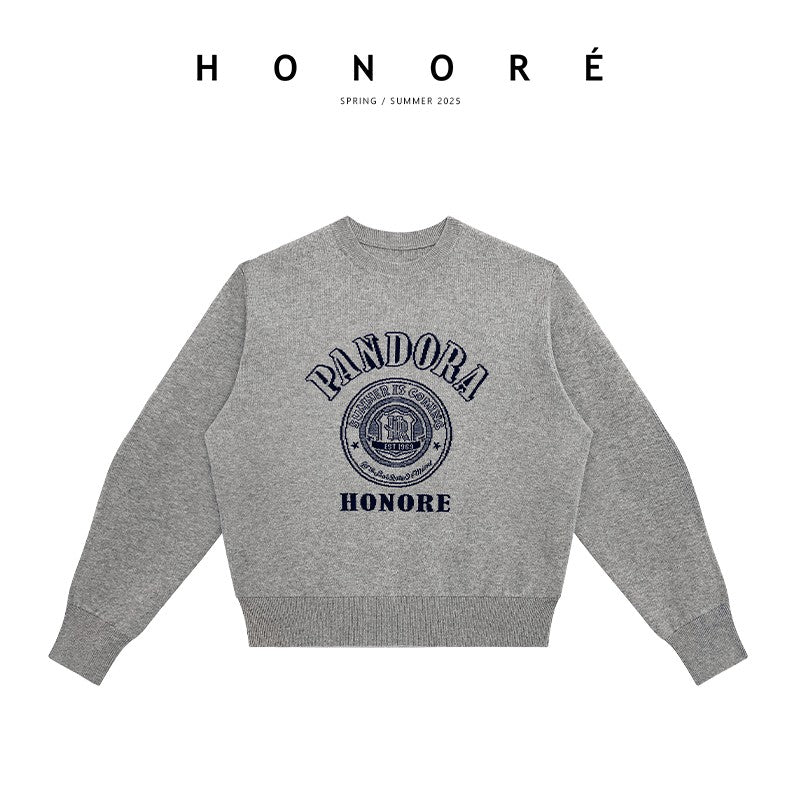 HONORE Gu Yue Original Badge 2.0 Series Upgraded Cashmere Cotton Knitted Sweater