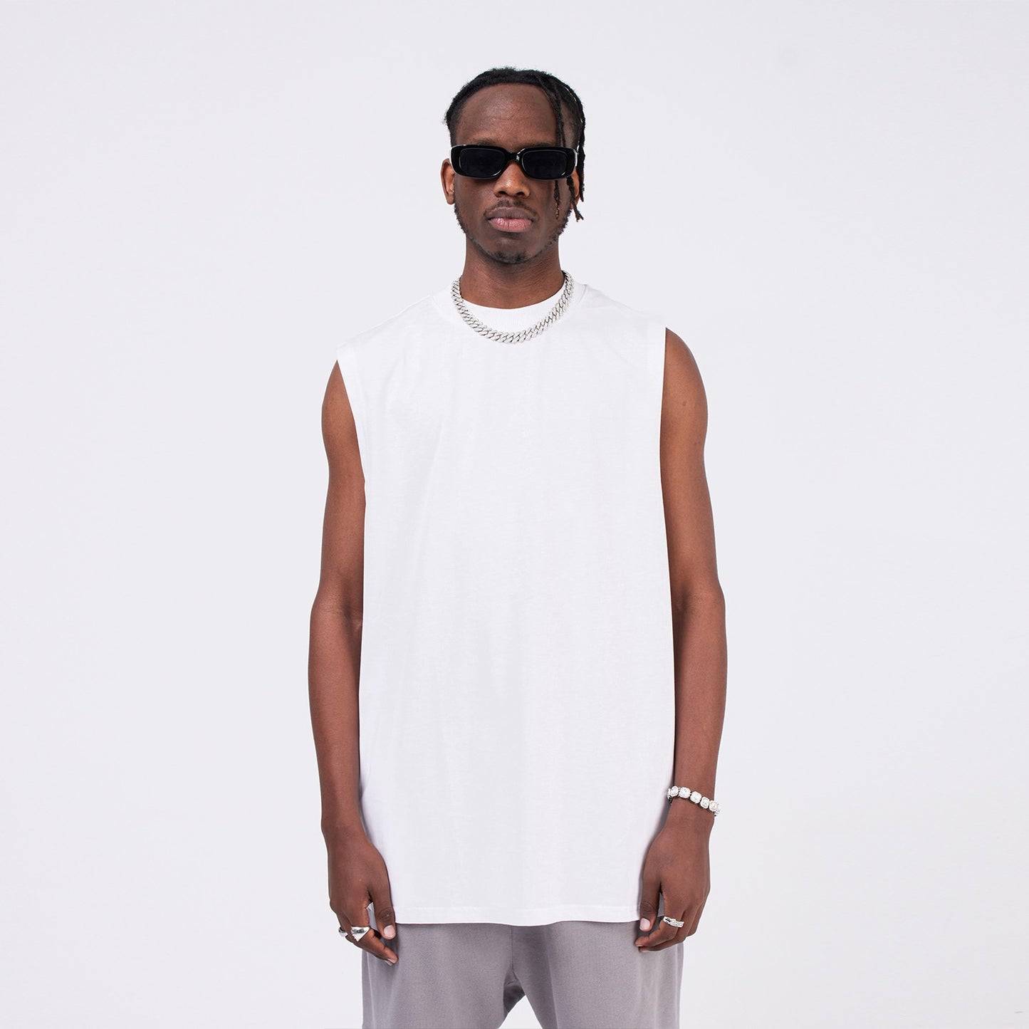 MT99 04SS American Street Simple Basic Sleeveless T-shirt Casual Breathable Basketball Fitness Sports Vest Men