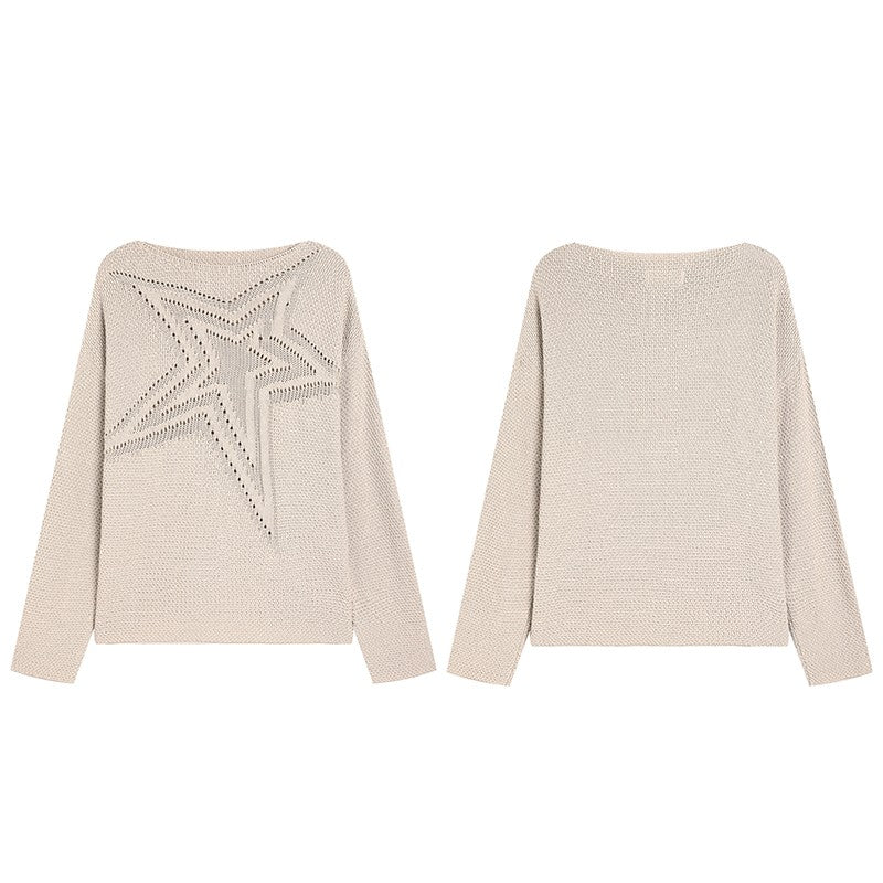 DND4DES Ishihara Takaya Miyavi same style Zhang Xingte original niche star hollow off-shoulder knitted sweater