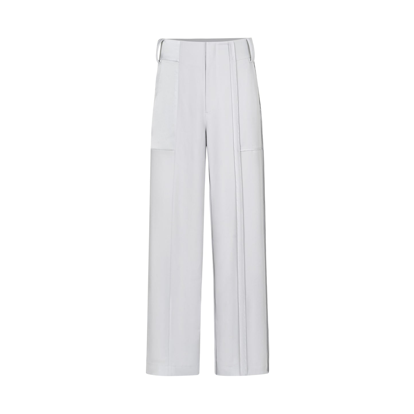 TIWILLTANG "Holy Sacrifice" Silver-grey satin stitching straight trousers