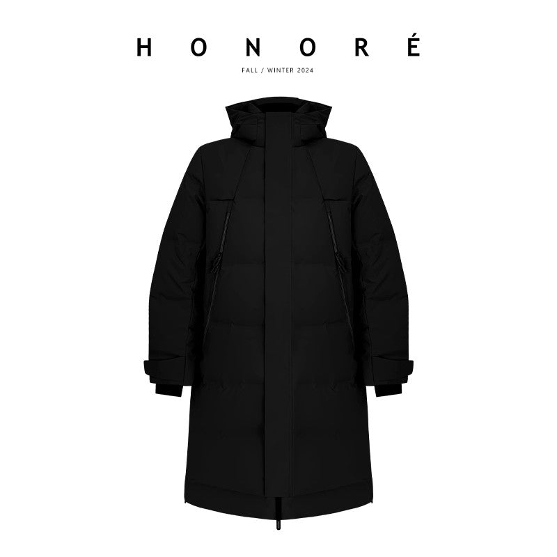 HONORE Guyue winter limited edition long ski functional three-proof goose down jacket