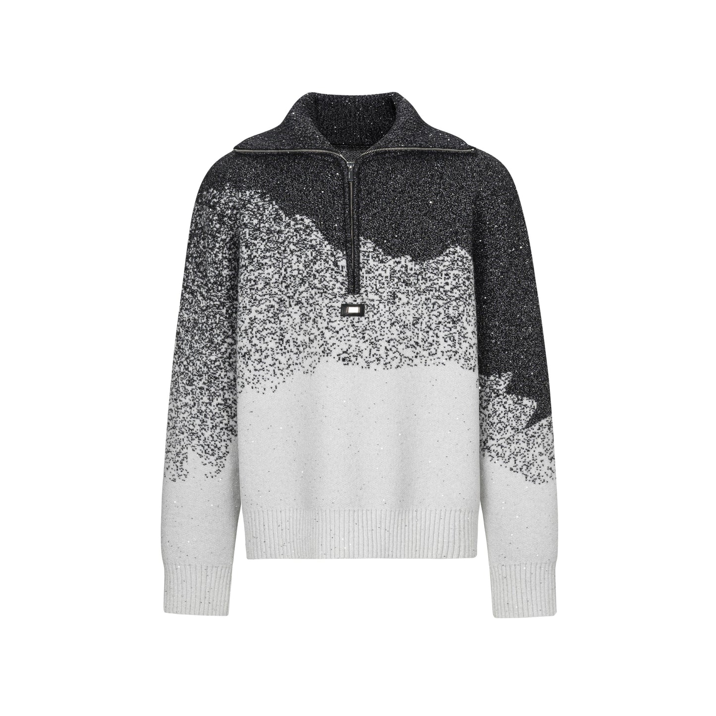 TIWILLTANG Qishilu &quot;Tao Jue Light Trace&quot; high-density flash knitted gradient half-zip turtleneck sweater