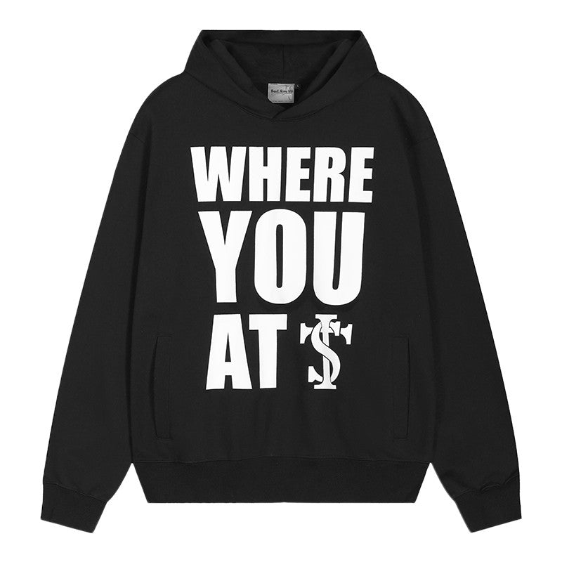 ANSE same album limited edition STK SmallTownKid Where are you? Slogan American style hooded sweatshirt