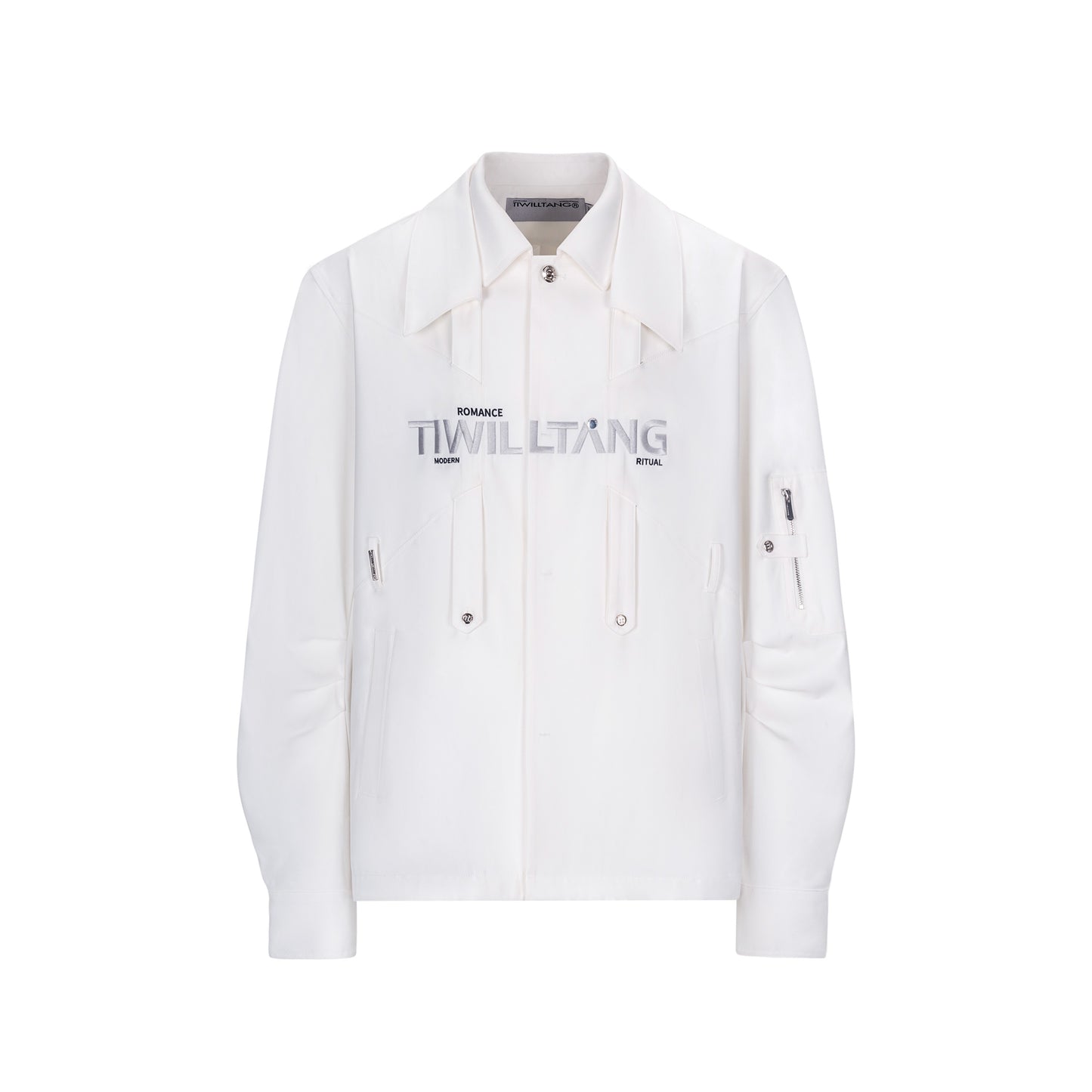 TIWILLTANG Kaishilu &quot;Double Order Measurement&quot; double-layer collar white casual shirt loose top jacket